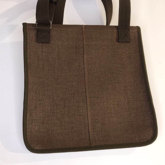 Material Things Unisex Gray Brown Crossbody Bag - Picture 2 of 8